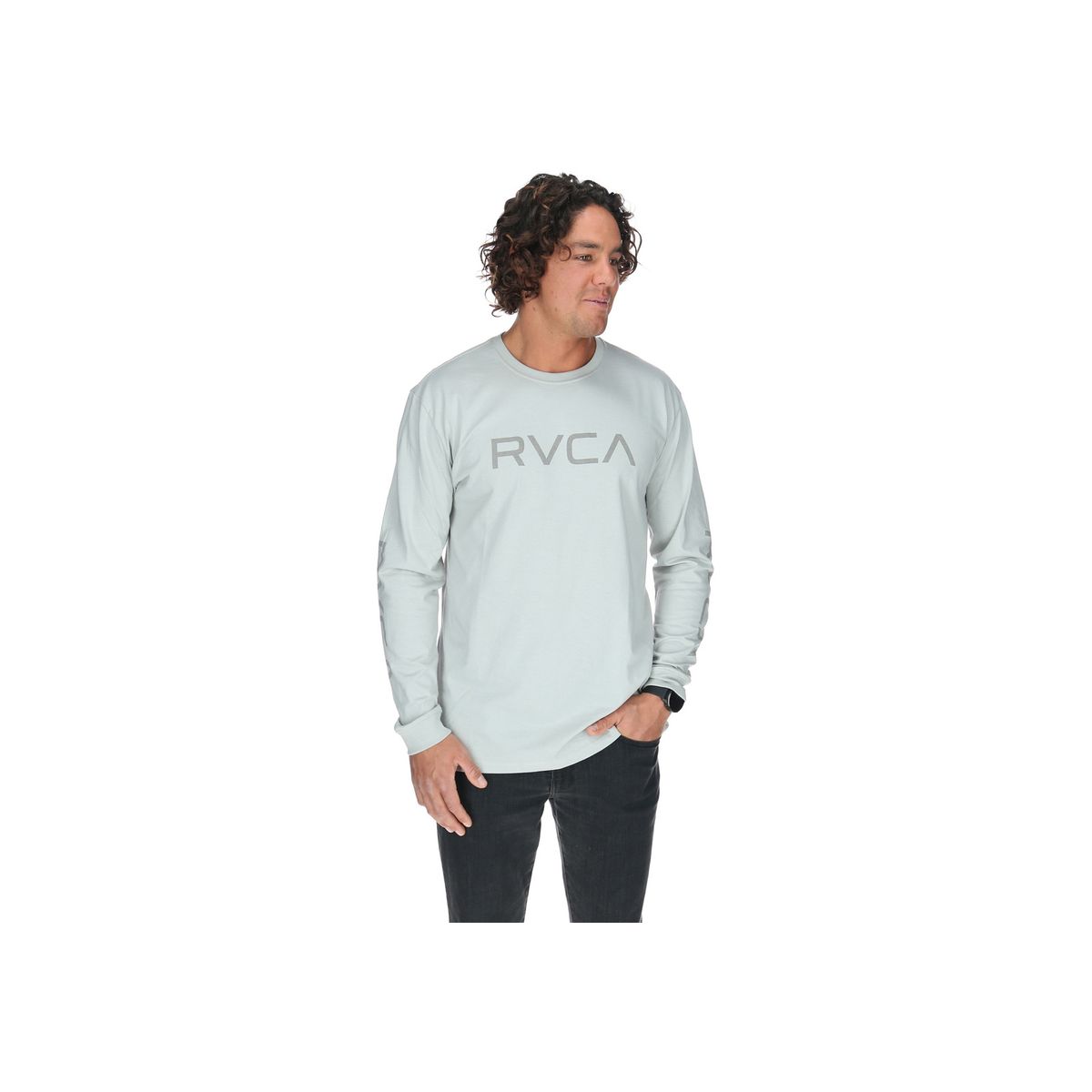 RVCA - Polera M/C Hombre Big Rvca Ls Gris RVCA