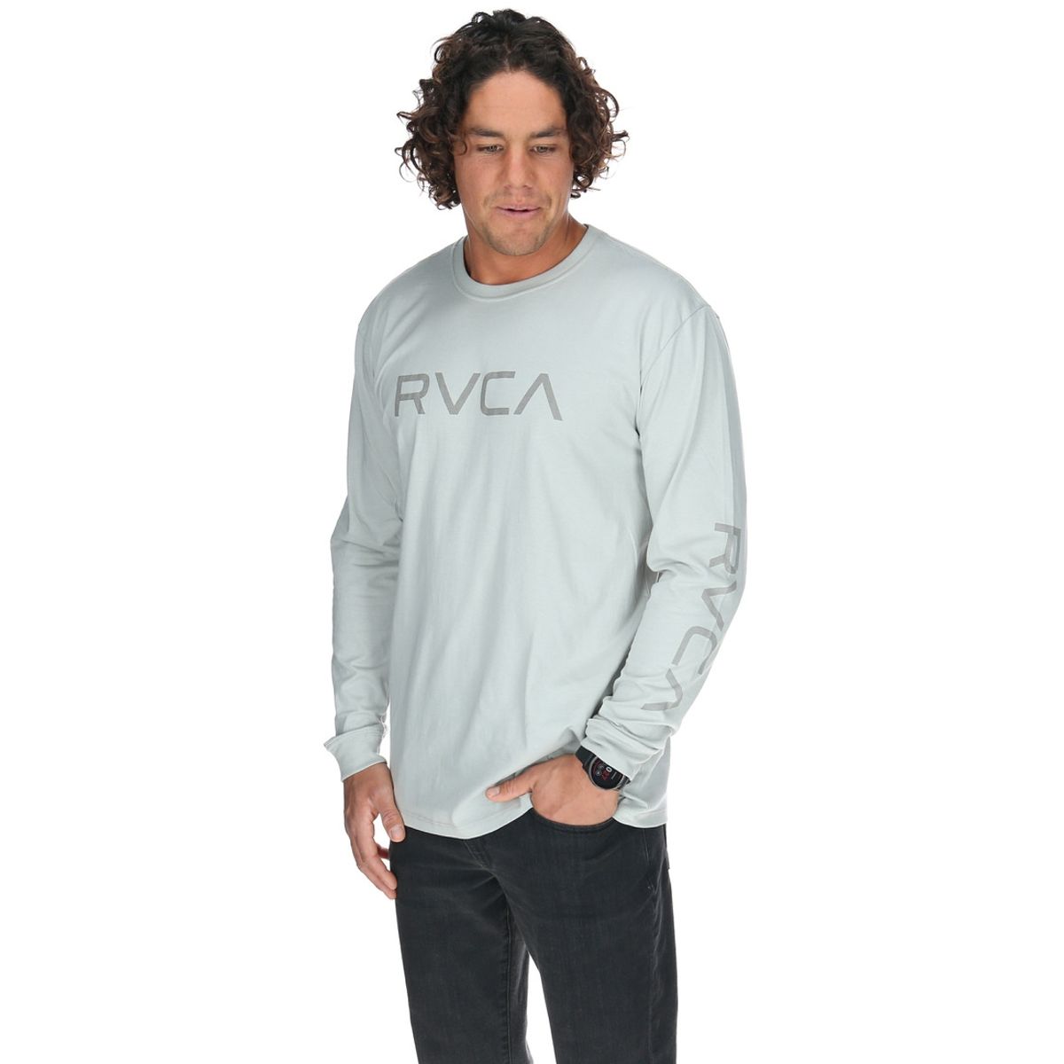 RVCA - Polera M/C Hombre Big Rvca Ls Gris RVCA