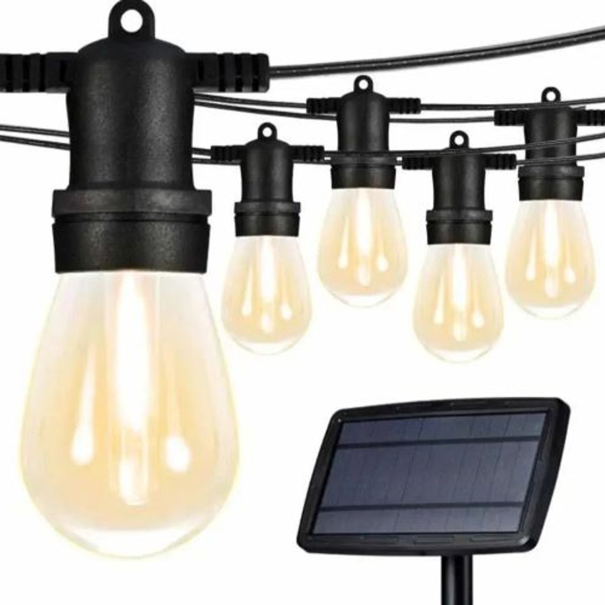 GENERICO - GUIRNALDA LED SOLAR 10 METROS CON 10 AMPOLLETAS