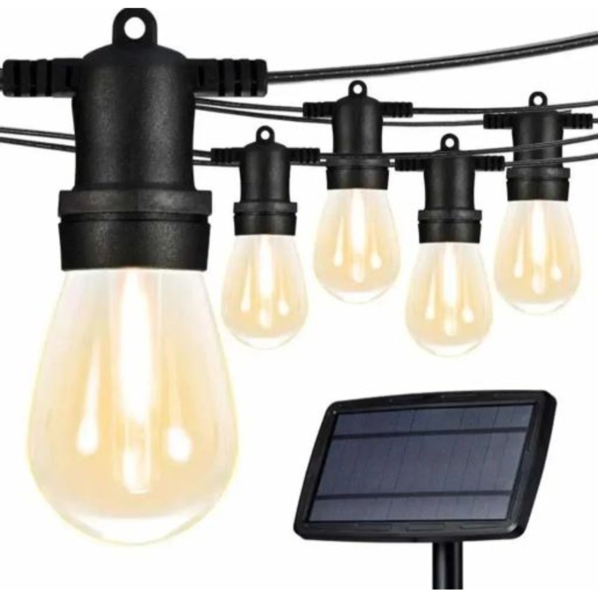 GENERICO - GUIRNALDA LED SOLAR 10 METROS CON 10 AMPOLLETAS