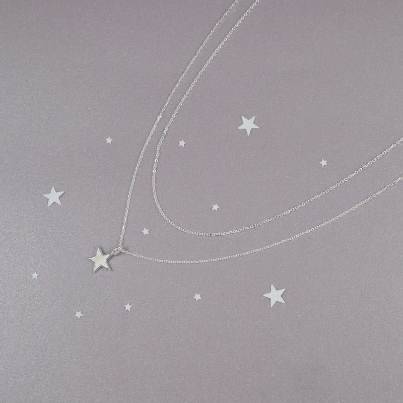 ROSETT - Cadena Rolo con Colgante de Estrella Plata Ley 925