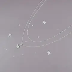 ROSETT - Cadena Rolo con Colgante de Estrella Plata Ley 925