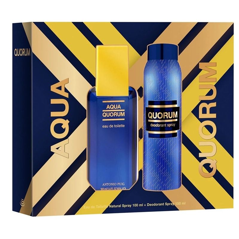 PUIG - Estuche Antonio Puig Aqua Quorum EDT Spray 100 ml + 150ml Deo