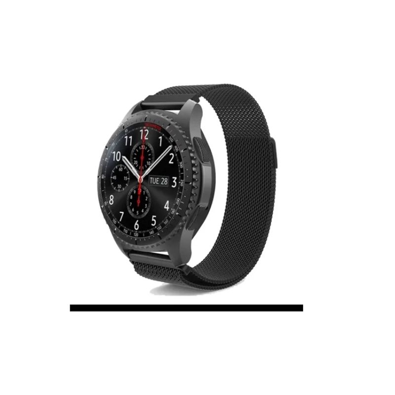 GENERICO - Correa Metálica Para Samsung / Huawei 22 Mm -negra