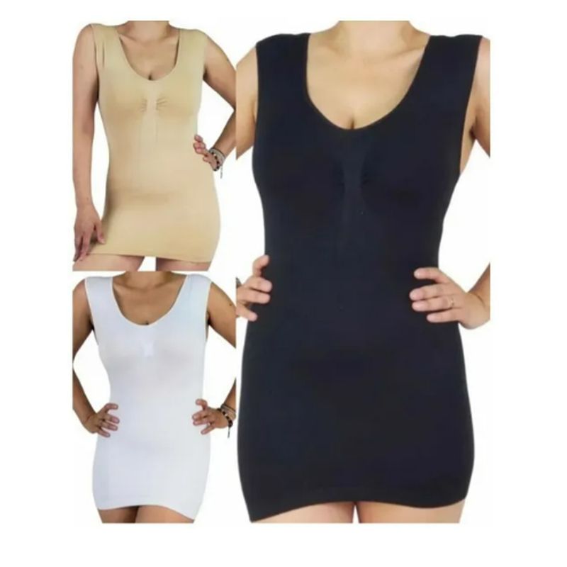 EVERSO - Pack 3 Camiseta Musculosa Mujer Faja Reductora Compresión