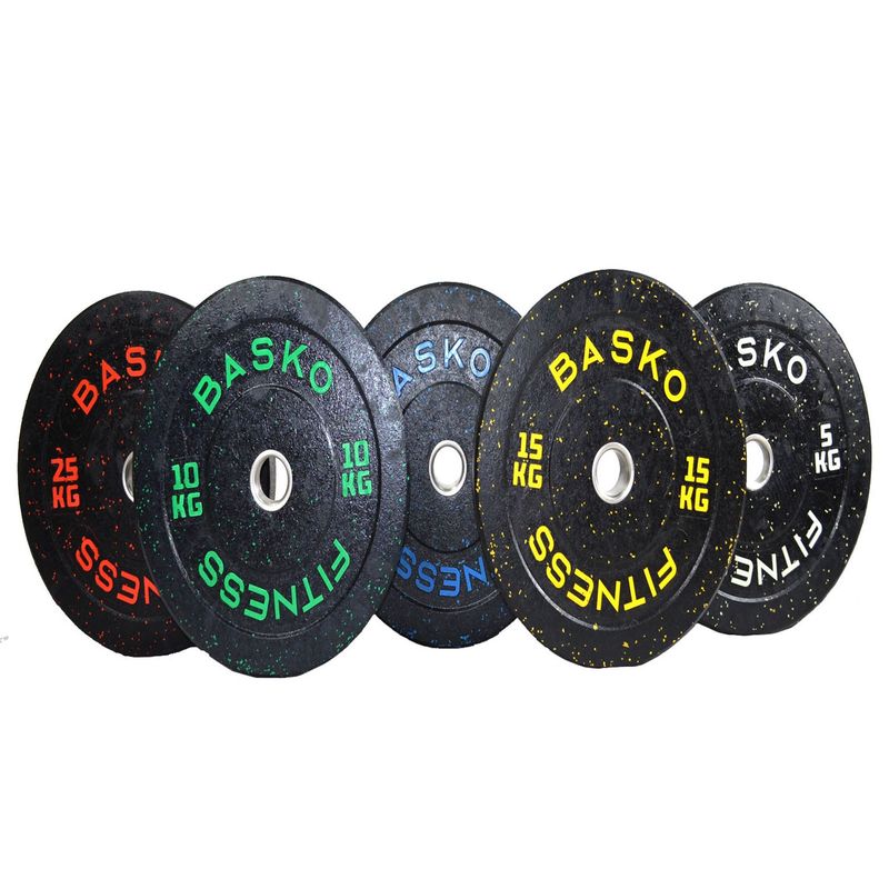 BASKO FITNESS - Bumper Plate Discos Olimpicos Pack 150 Kg