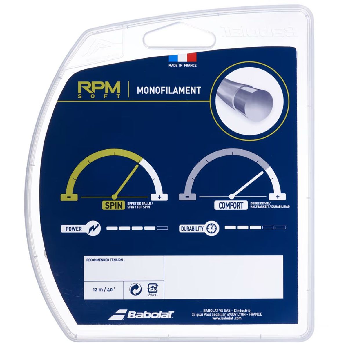 BABOLAT - CUERDA TENIS BABOLAT RPM SOFT 12 MTS - 1.25