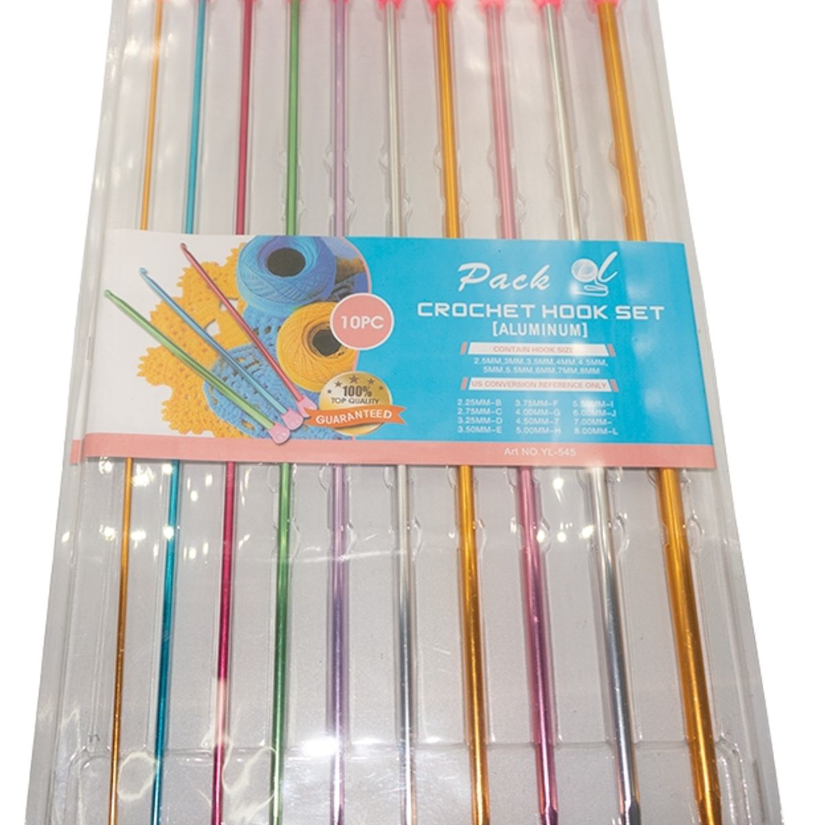 GENERICO - Crochet Tunecino 10unid. 2.5mm a 8mm 35cm de largo