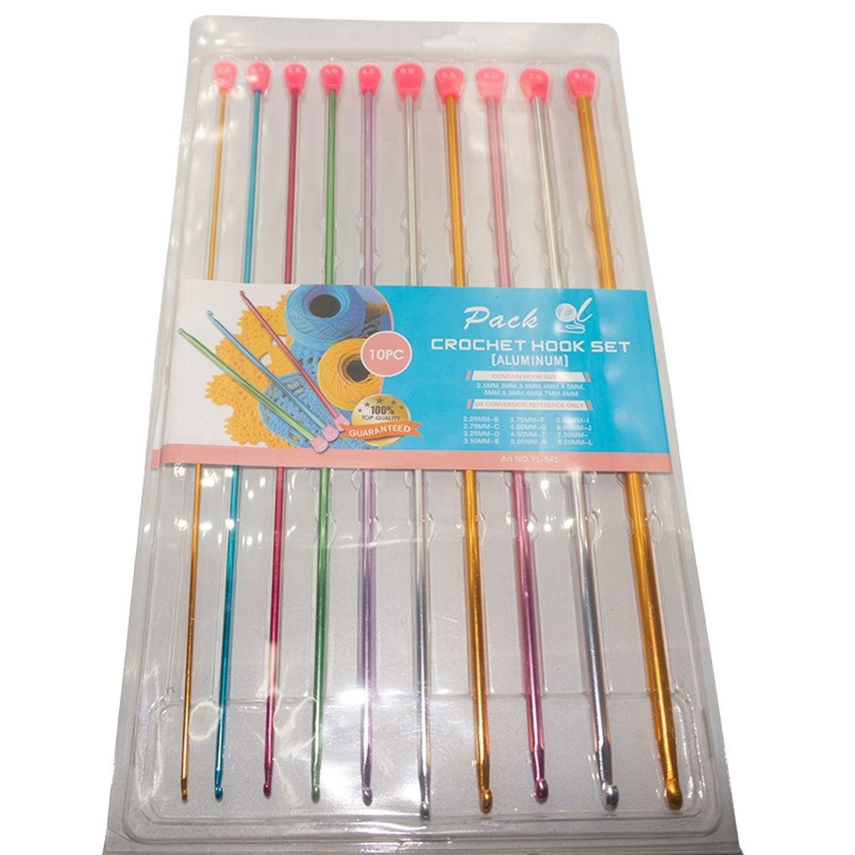 GENERICO - Crochet Tunecino 10unid. 2.5mm a 8mm 35cm de largo