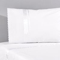 Sábana Broderie Blanco 220 Hilos 2 Plazas