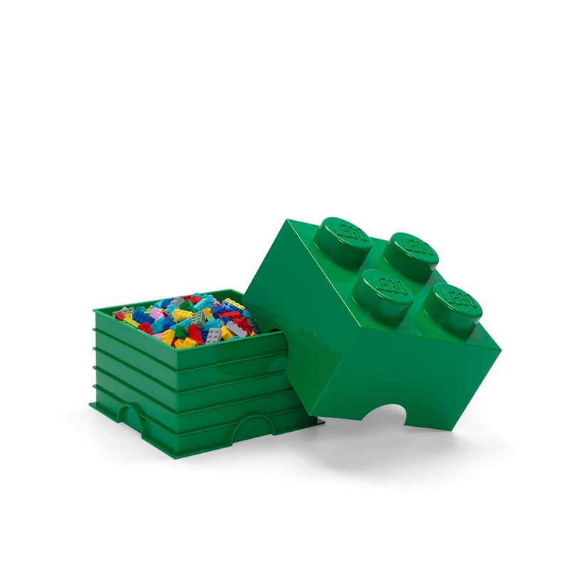 LEGO STORAGE - Contenedor LEGO BRICK 4 - DARK GREEN