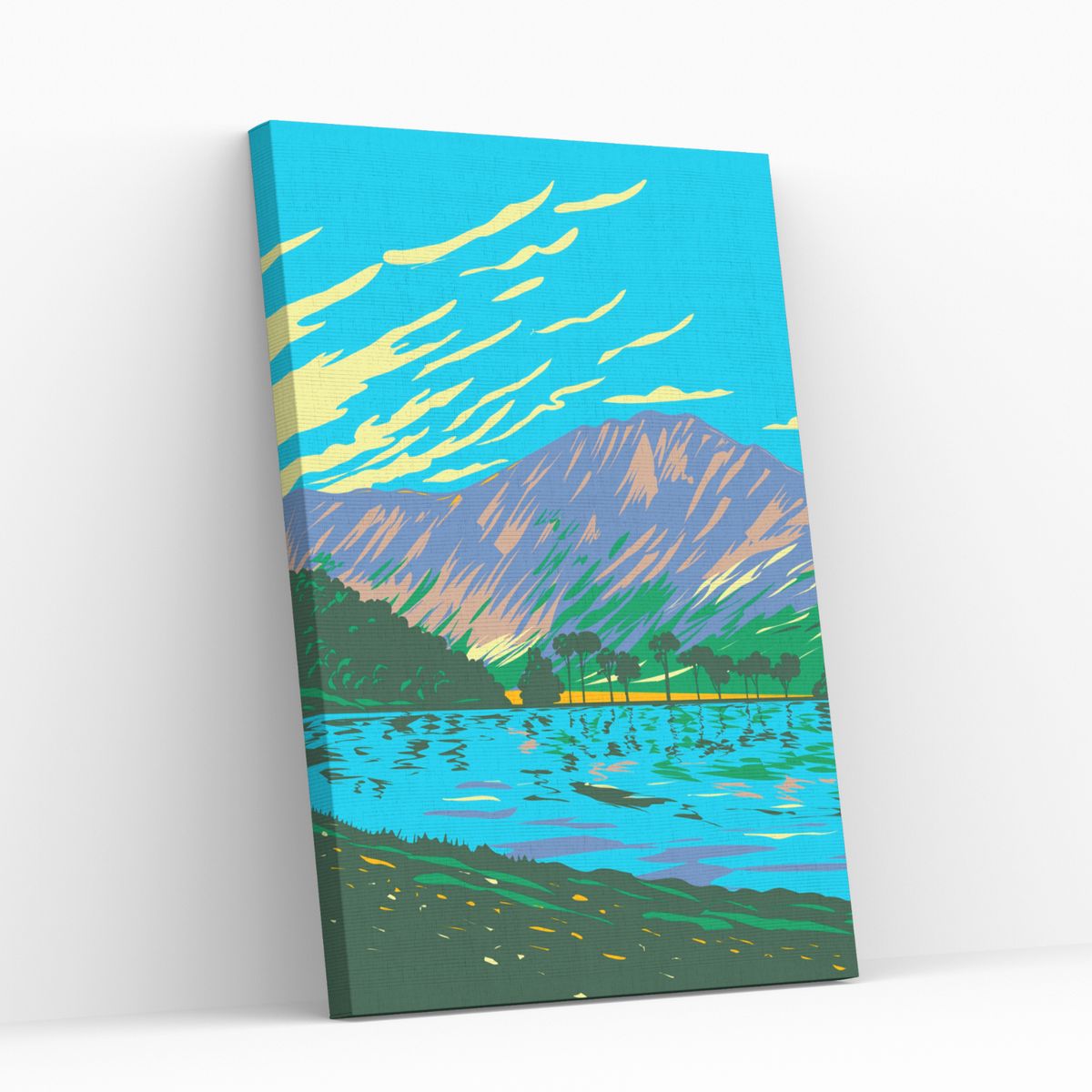 GENERICO - Pintura por números 25x35cm en bastidor Paisaje en el lago - Painting by number