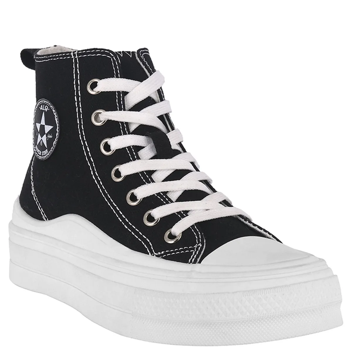 ALQUIMIA - Zapatilla Escolar Mujer Negro Acampe Alquimia