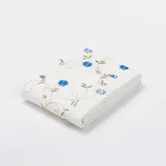 NINA HERRERA - Cubreplumón Bordado Florencia Azul 220 Hilos 1,5 Plaza