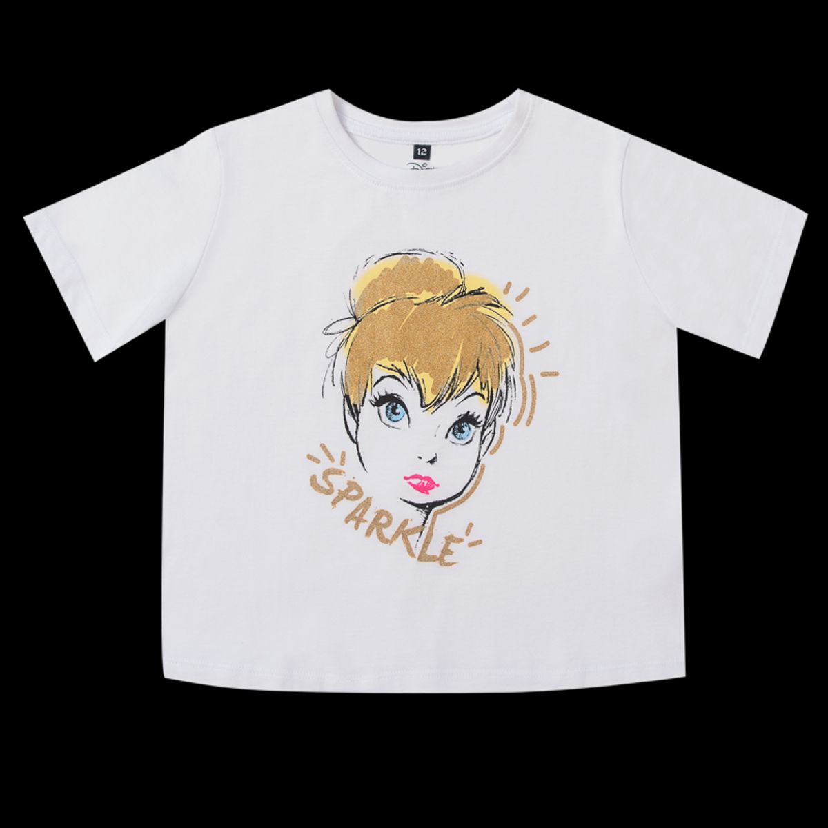 DISNEY - Polera Niña Campanita Sparkle Blanco Disney