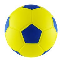 BALON ESPONJA PU. FUTBOL 8"" AMARILLO-AZUL