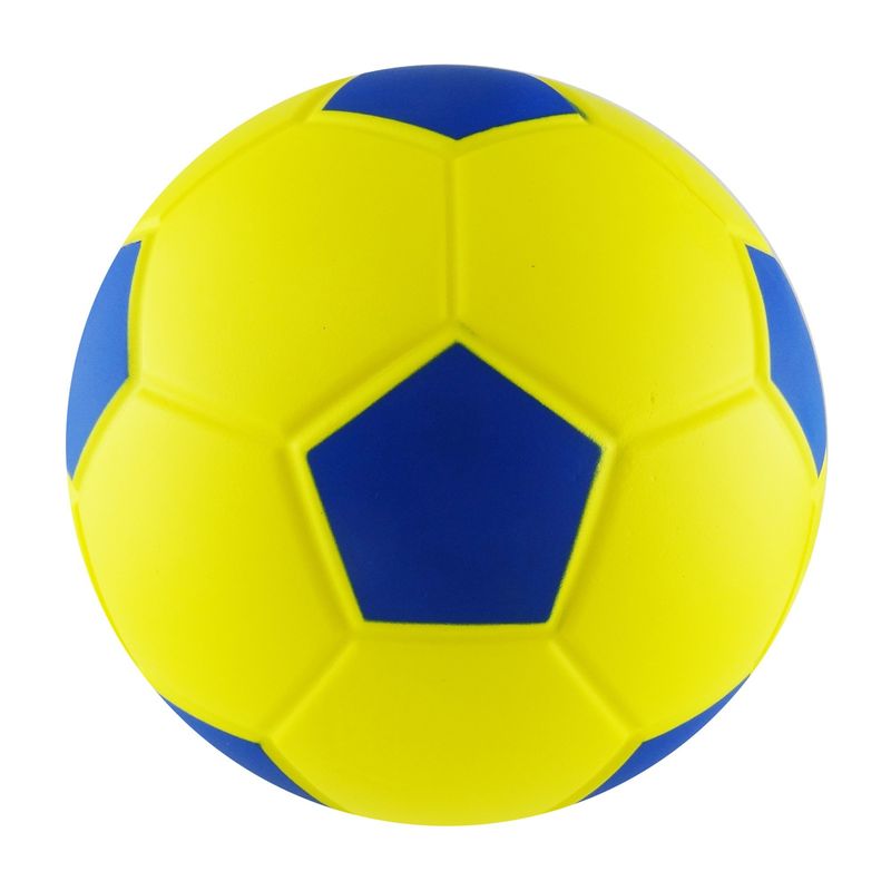 UK TIME - BALON ESPONJA PU. FUTBOL 8"  AMARILLO-AZUL