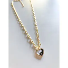 EL BAZAR DE ELLA - Collar corazon bañado en oro cadena de eslabones