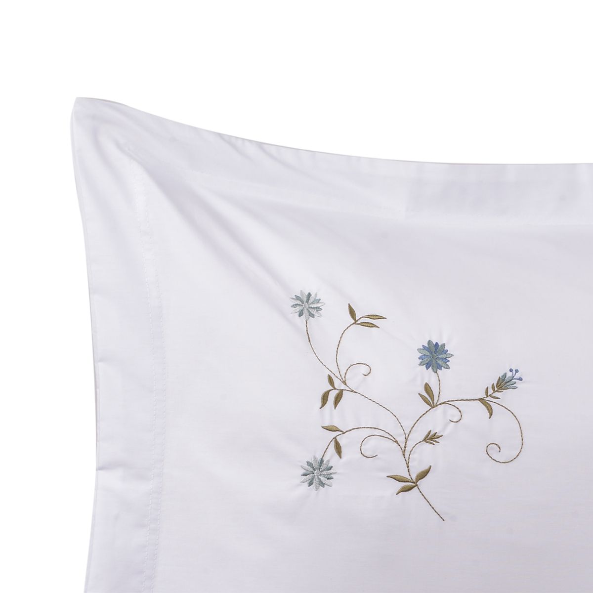 NINA HERRERA - Set Fundas Bordada Florencia Azul 220 Hilos 50x70cm