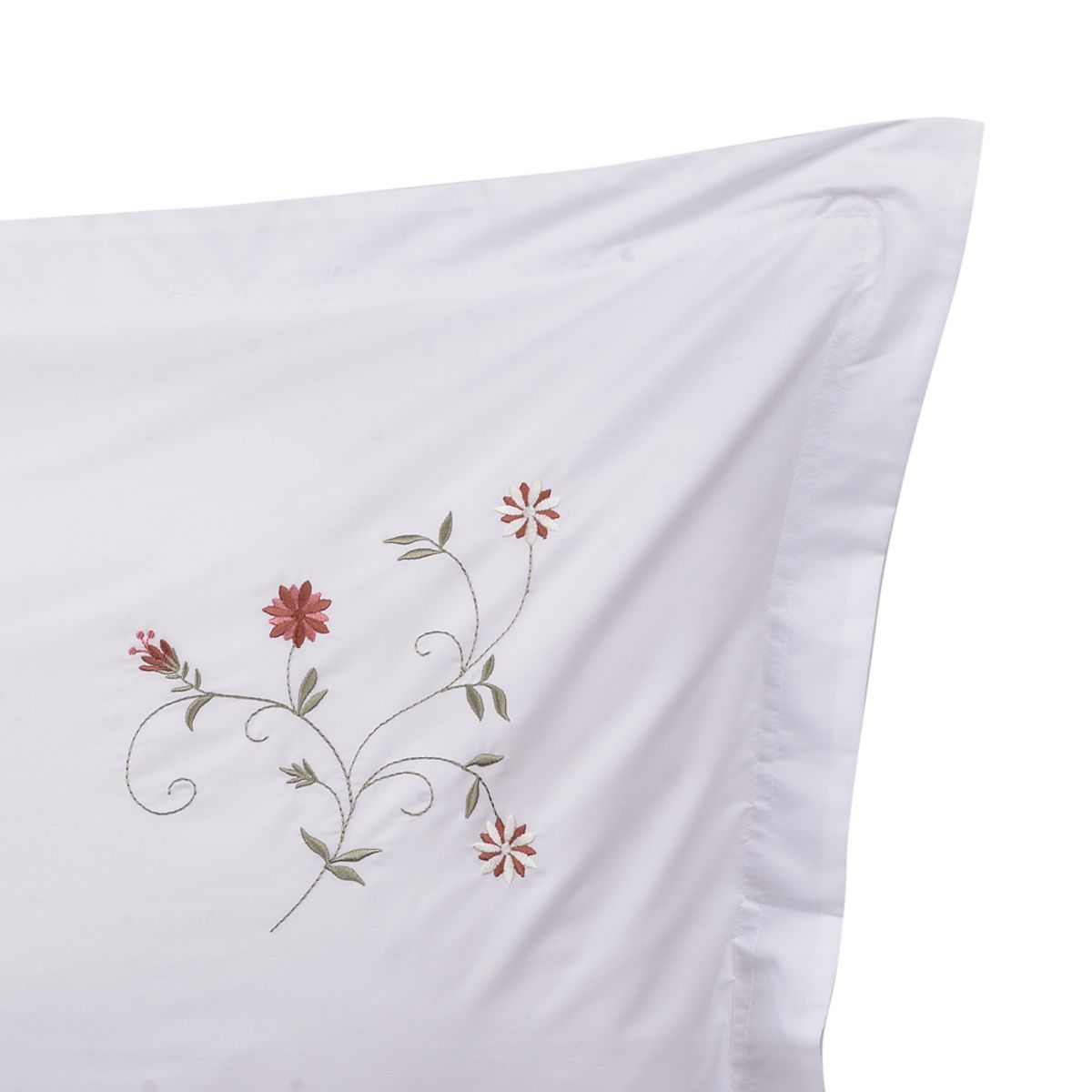 NINA HERRERA - Set Fundas Bordada Florencia Rosa 220 Hilos 50x70cm