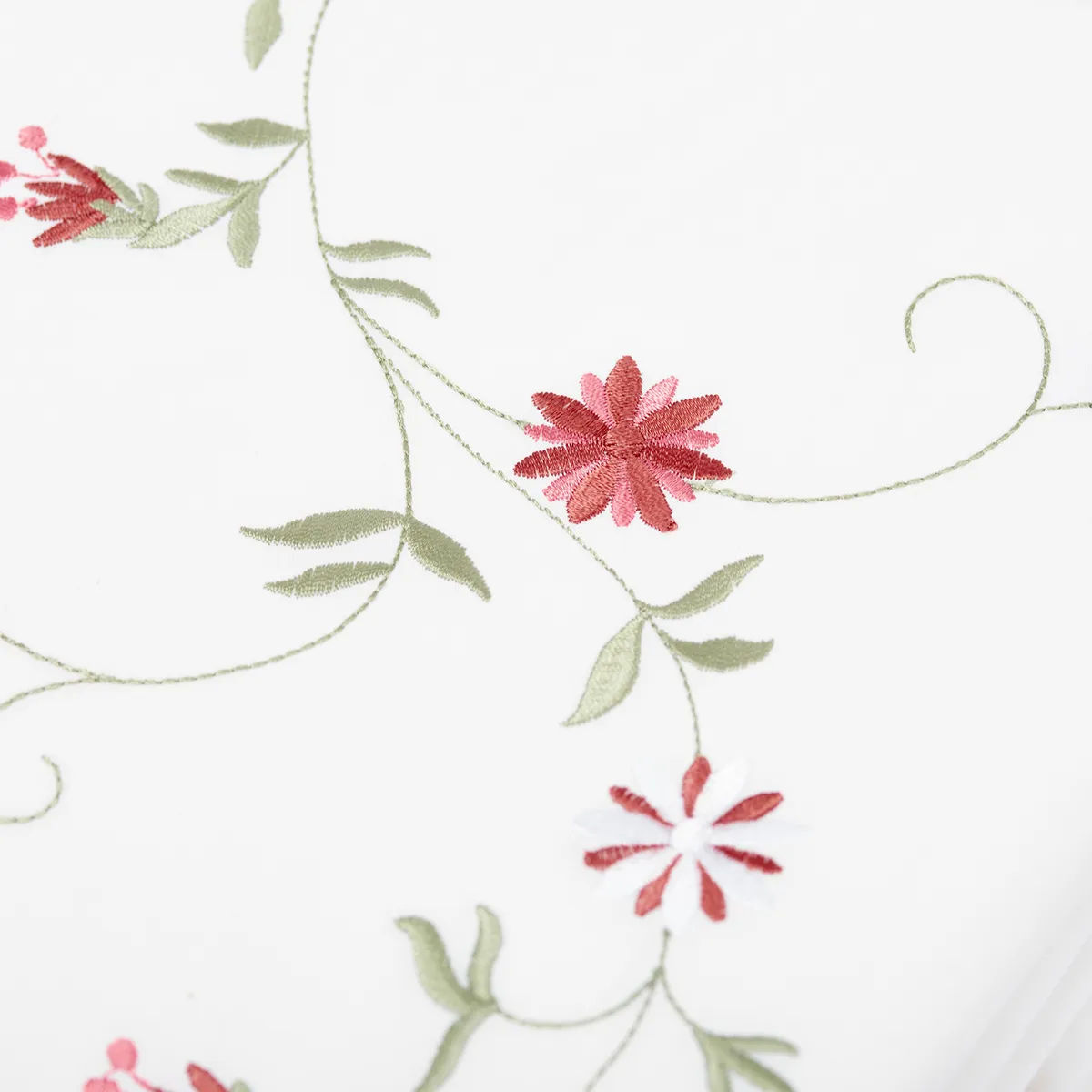 NINA HERRERA - Cubreplumón Bordado Florencia Rosa 220 Hilos Super King