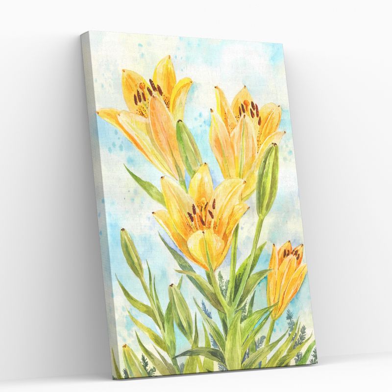 GENERICO - Pintura por números 25x35cm en bastidor Flores amarillas - Painting by number