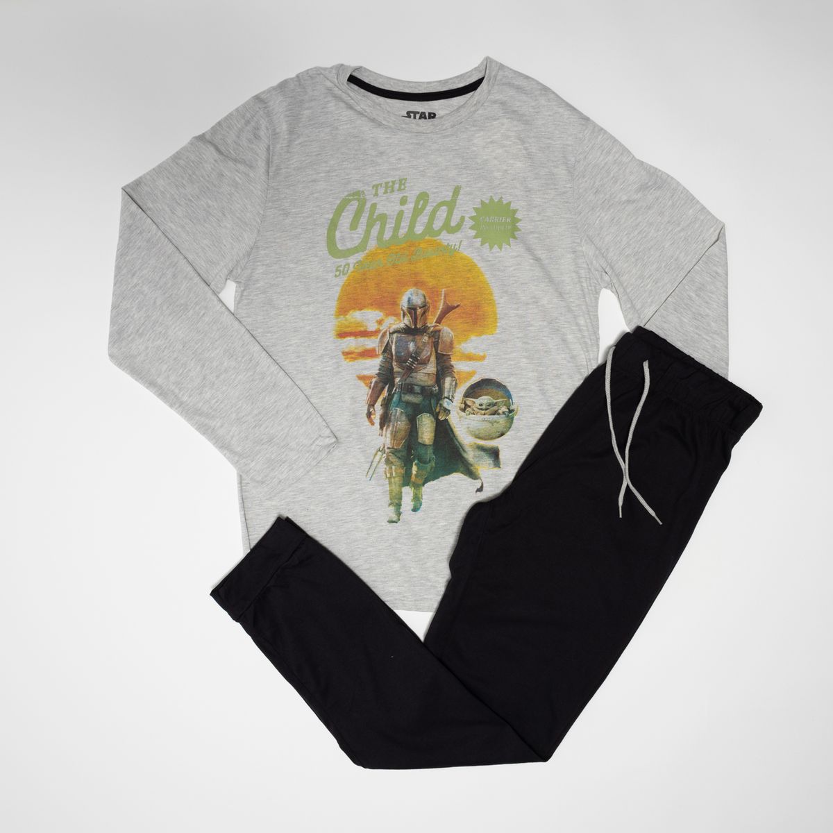 STAR WARS - Pijama Hombre Mandalorian Sunshine Gris Star Wars
