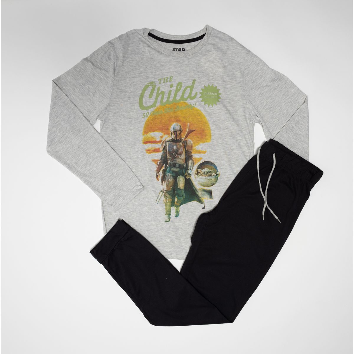 STAR WARS - Pijama Hombre Mandalorian Sunshine Gris Star Wars