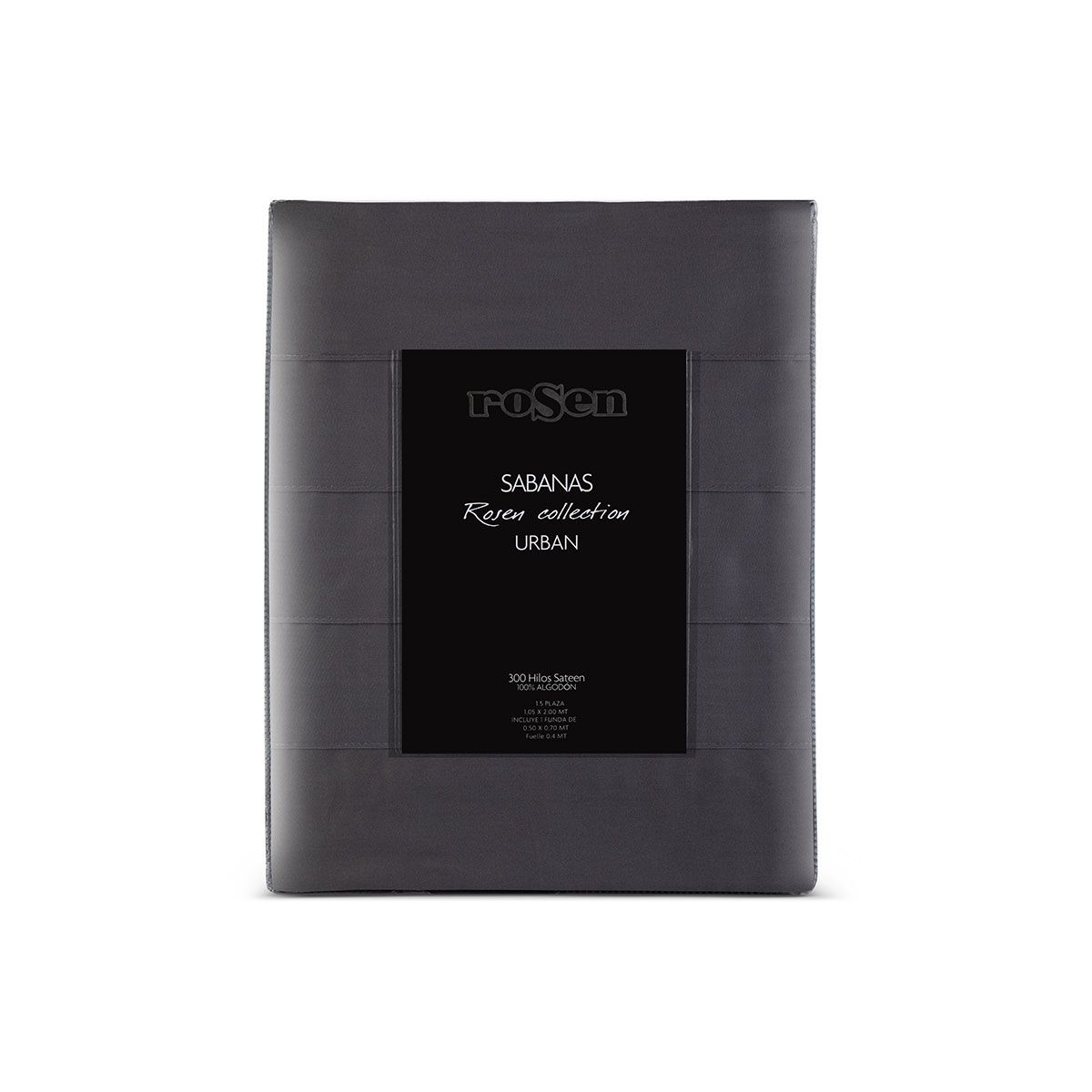 ROSEN - Sábana Rosen 300 Hilos Algodón Lisa Humo 1 Plaza