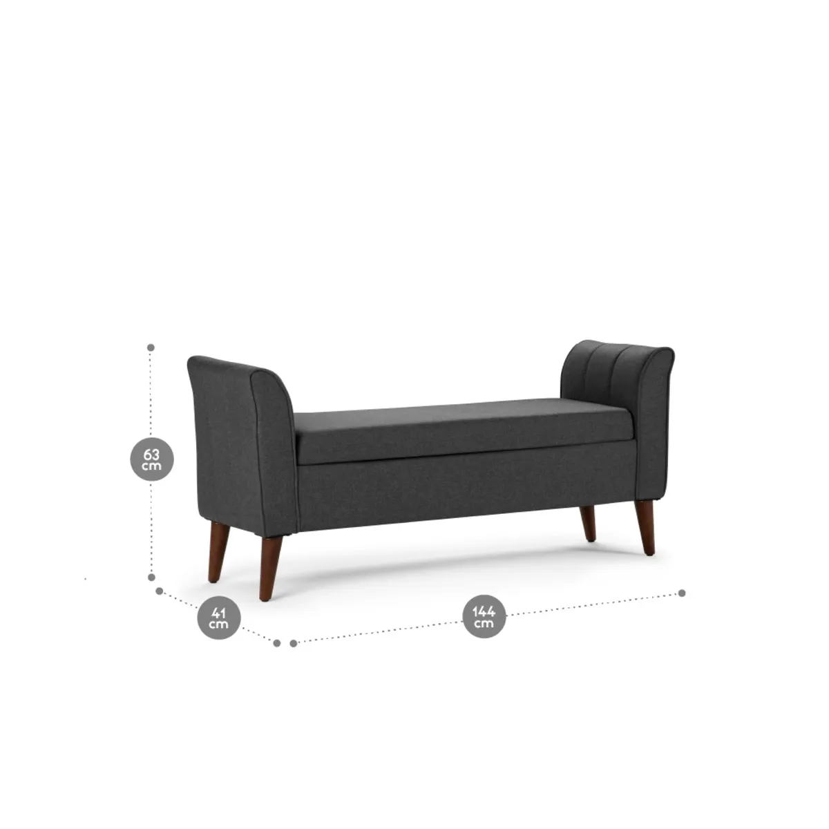 ROSEN - Banqueta Rosen Nuit Tela Grafito