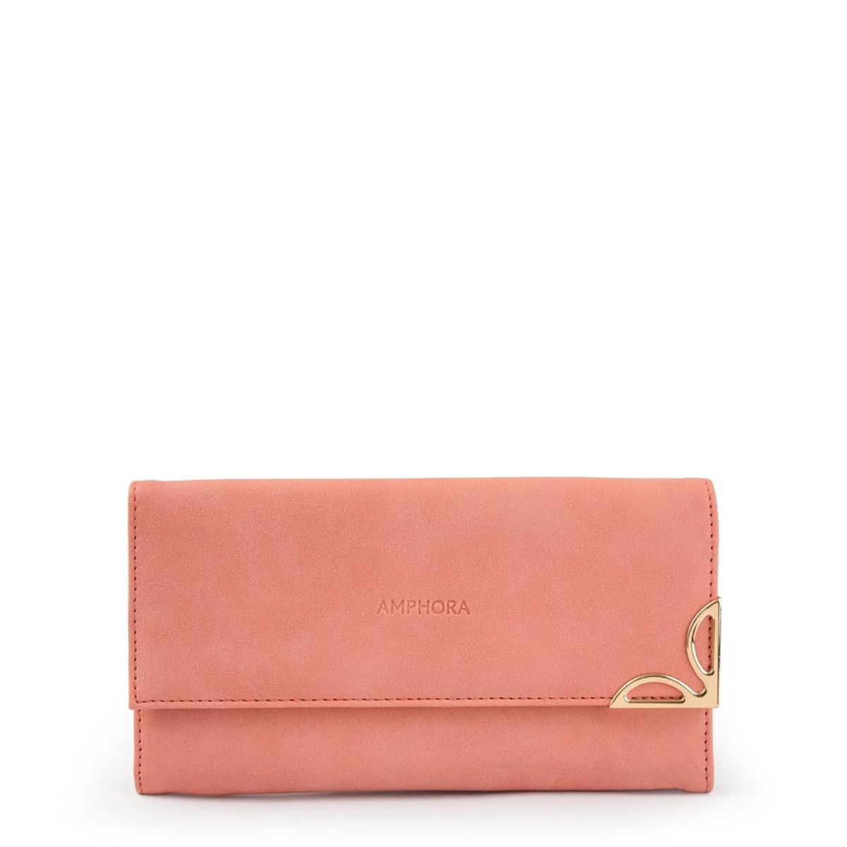 AMPHORA - Chequera con flap eleonor damasco