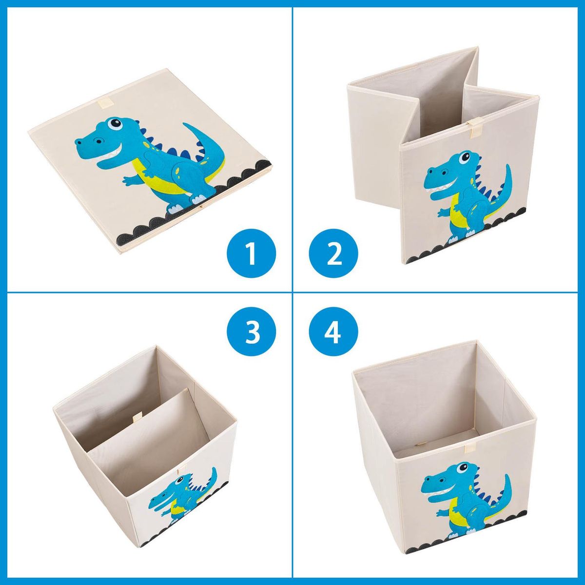 KIVARA - Caja Organizador Juguetes Ropa Infantil Kivara Dinosaurio