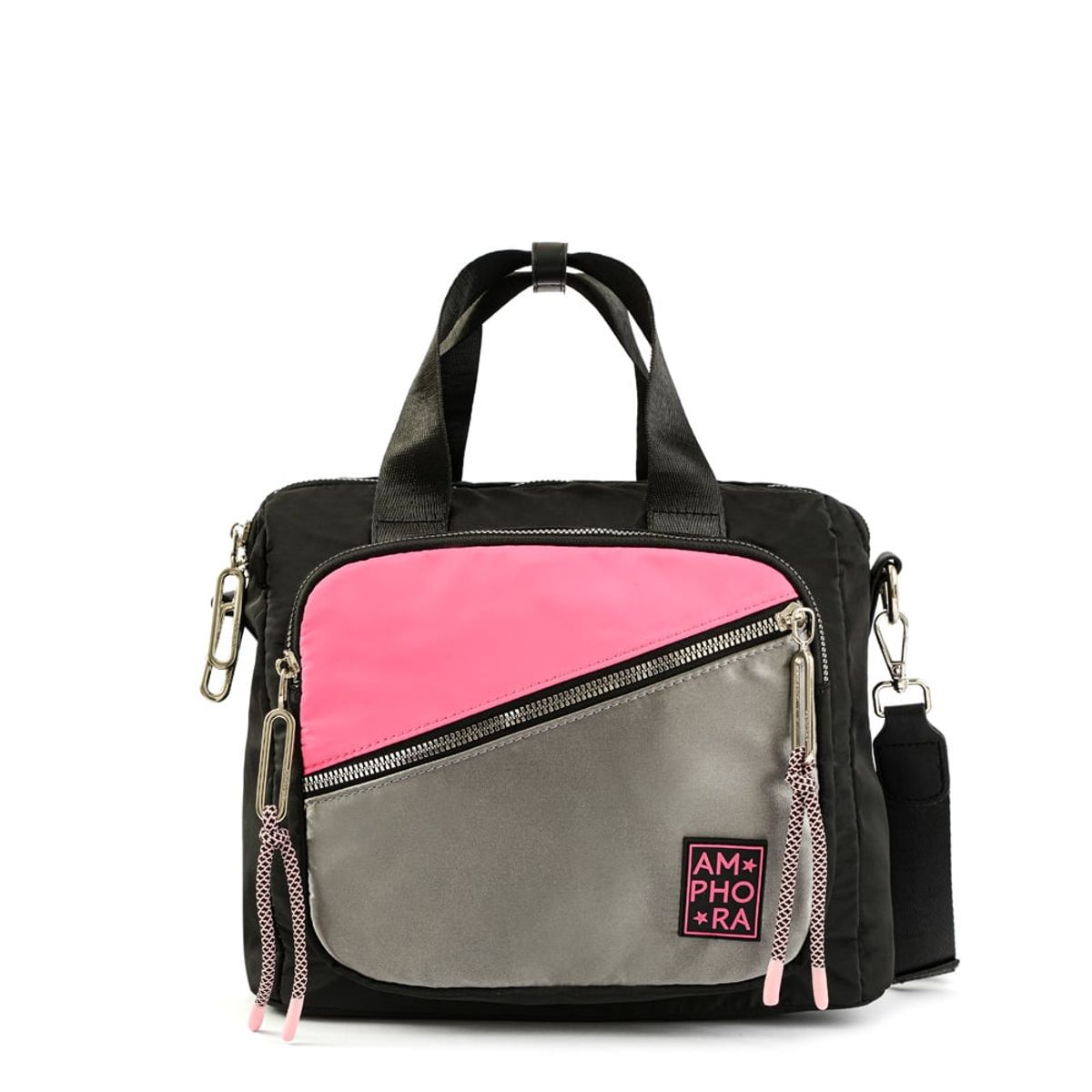 AMPHORA - Cartera Dos Asas gianna mediana negro