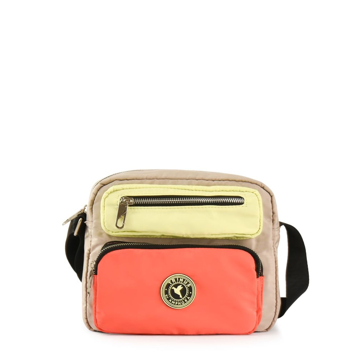 TRINUS - Cartera bandolera silvie mediana taupe