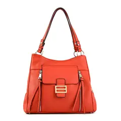 AMPHORA - Cartera Dos Asas Tres divisiones Mediana Calysta Rojo