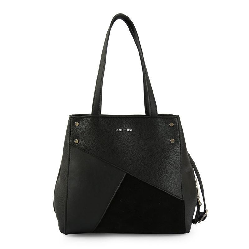 AMPHORA - Cartera Dos Asas Tres divisiones mediana noix negro