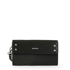AMPHORA - Chequera con flap noix negro