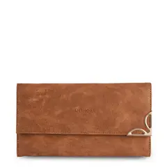 AMPHORA - Chequera con flap eleonor cafe medio