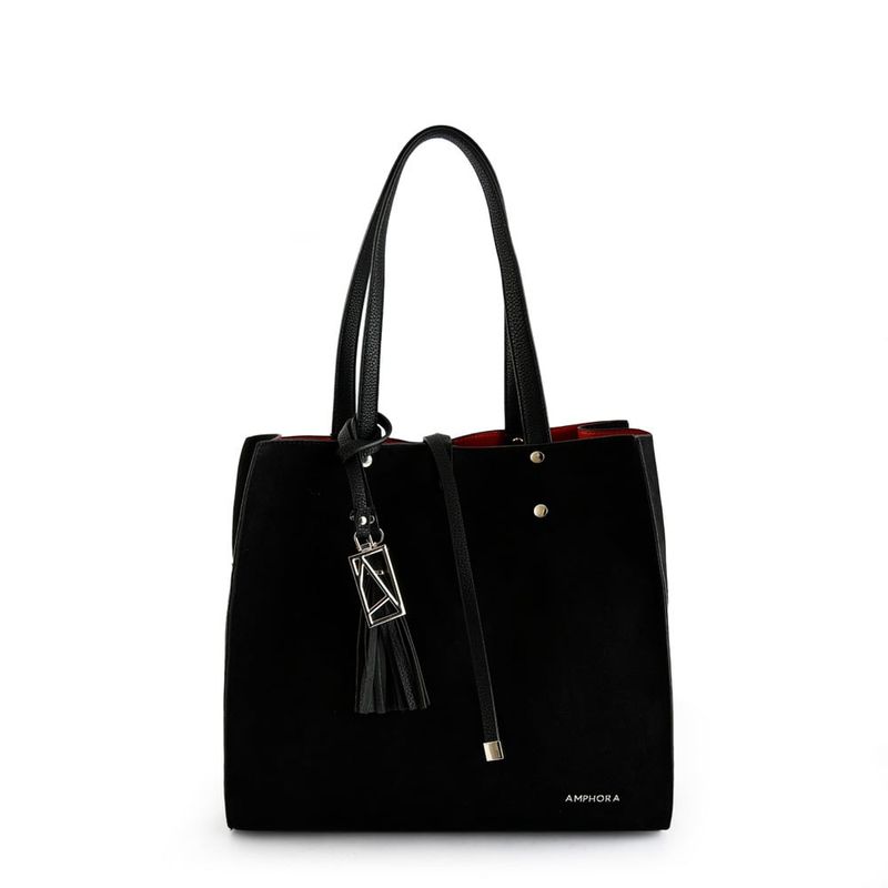 AMPHORA - Cartera dos asas mediana allure negro
