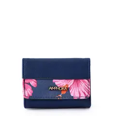 AMPHORA - Billetera Cierre Exterior Pequeña Animalia Azul