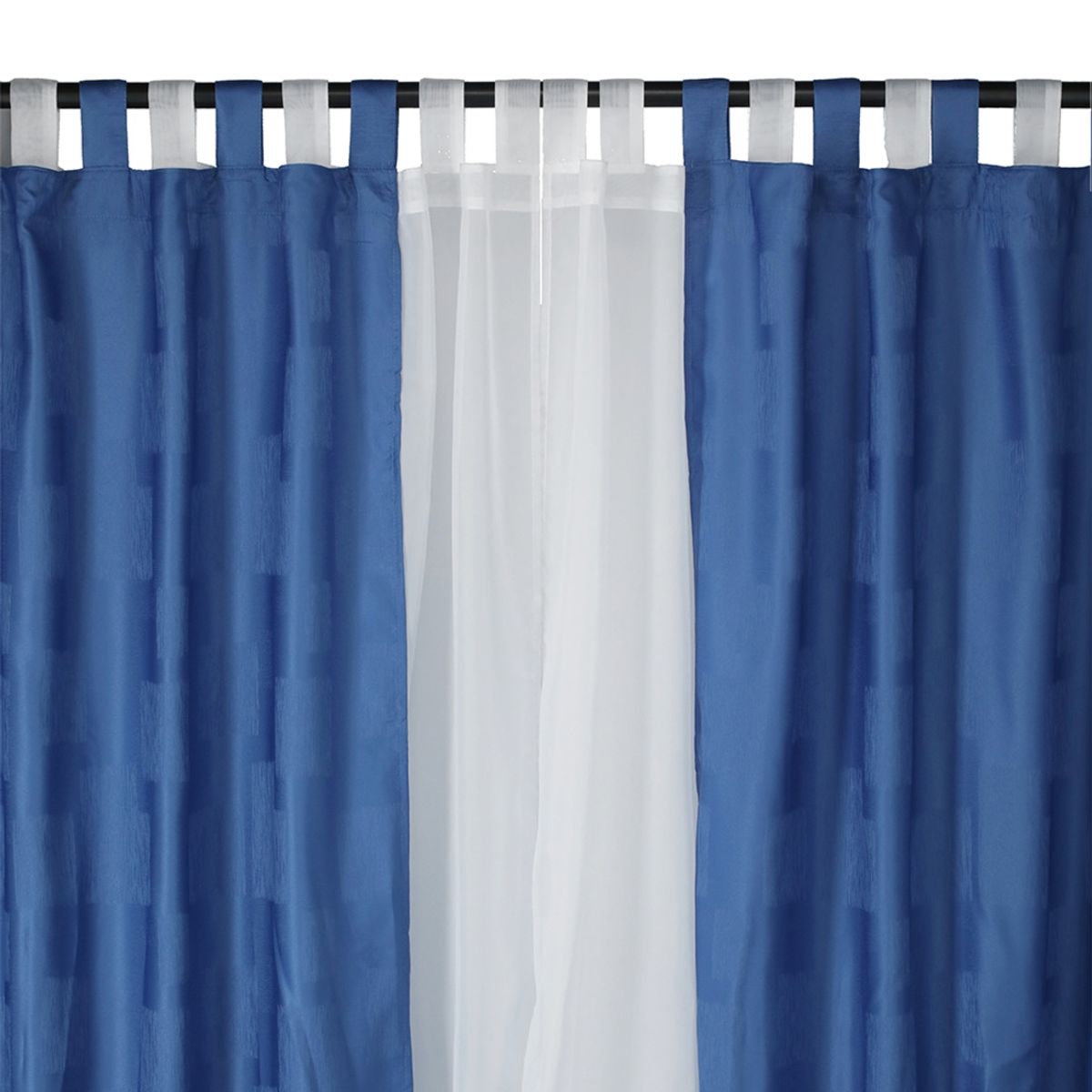 CHANTILLY - Cortina jacquard 10 pcs capital 145x220 - azulino CHANTILLY