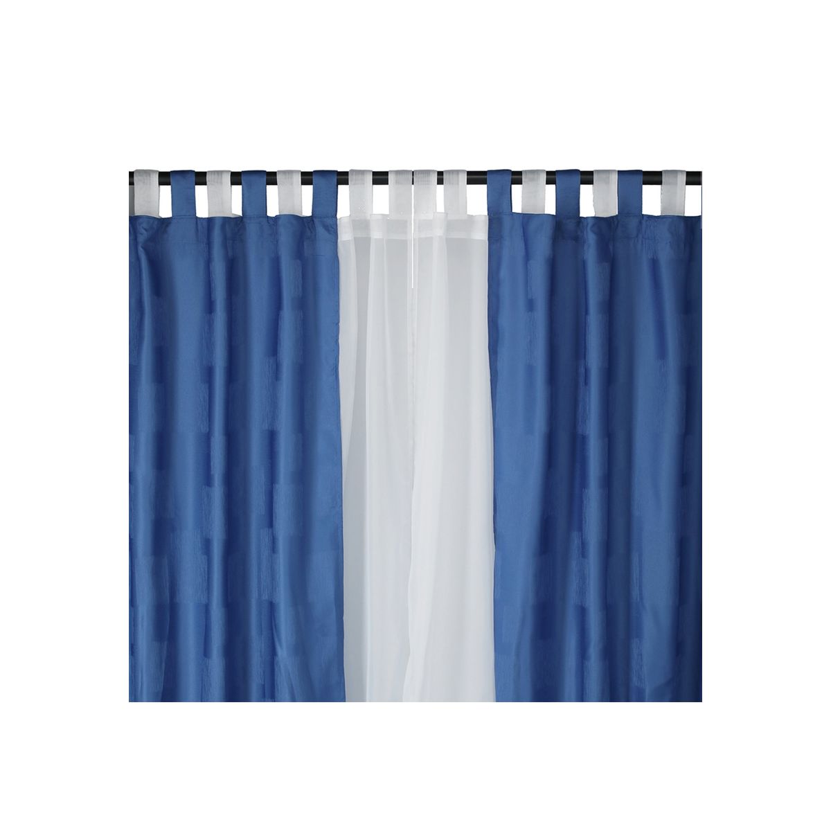 CHANTILLY - Cortina jacquard 10 pcs capital 145x220 - azulino CHANTILLY