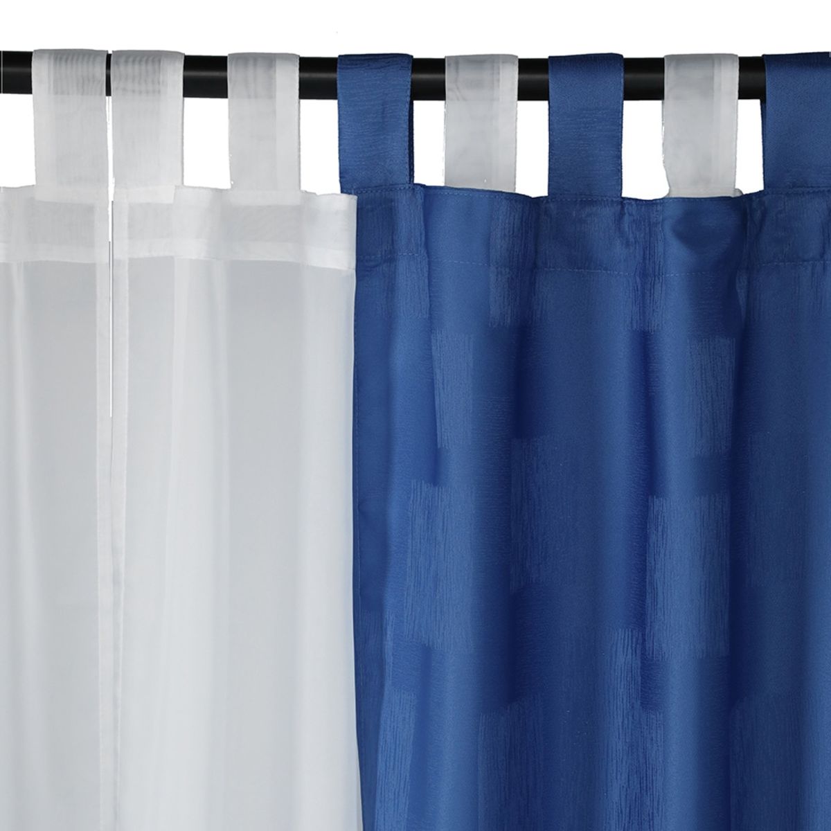 CHANTILLY - Cortina jacquard 10 pcs capital 145x220 - azulino CHANTILLY