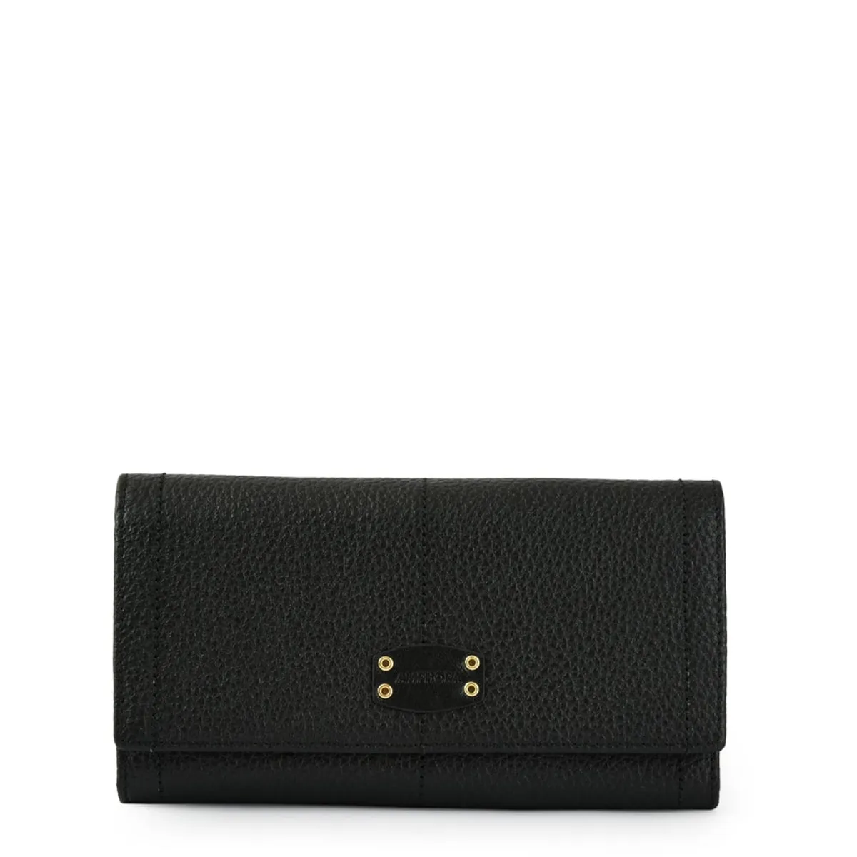 AMPHORA - Chequera new eyelet cuero doble grande negro