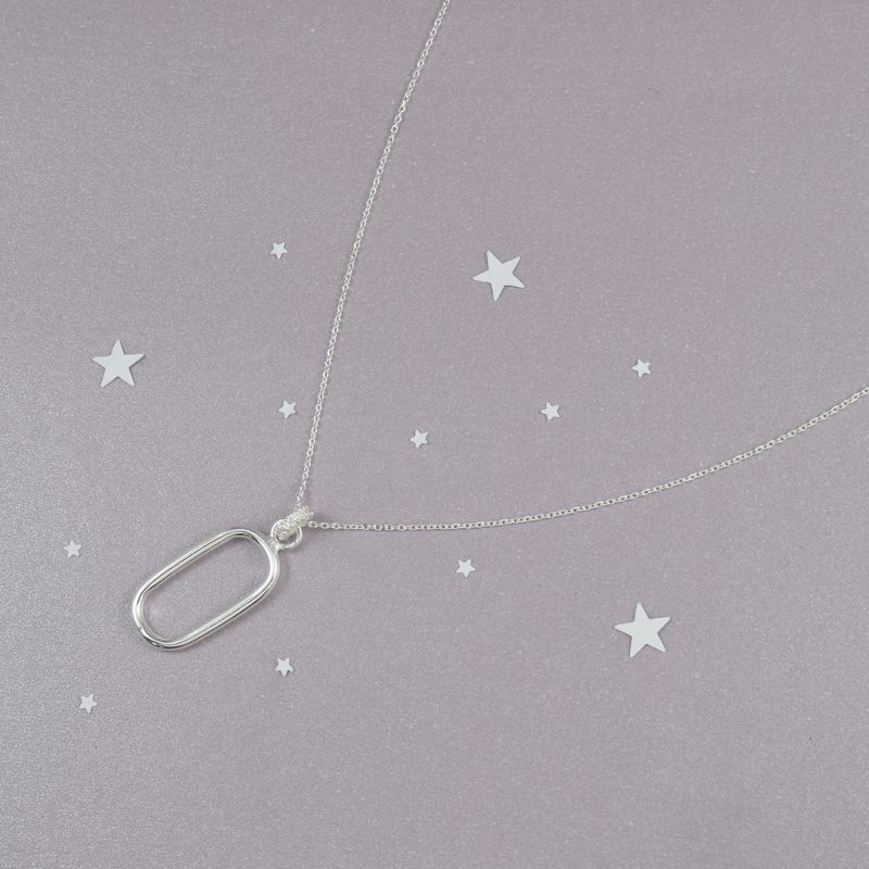ROSETT - Cadena Limada con Colgante Ovalado Plata ley 925