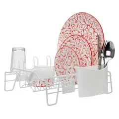 METALTRU - Secaplatos Escurridor Termoplastificado Blanco 12 Platos