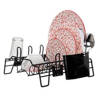 Secaplatos Escurridor Termoplastificado Negro 12 Platos.