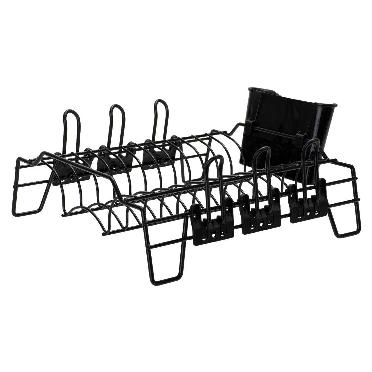 METALTRU - Secaplatos Escurridor Termoplastificado Negro 12 Platos.