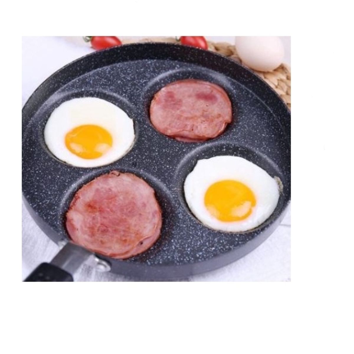 GENERICO - Sartén Para Tortillas De 4 Agujeros Para Huevos Antiadherente