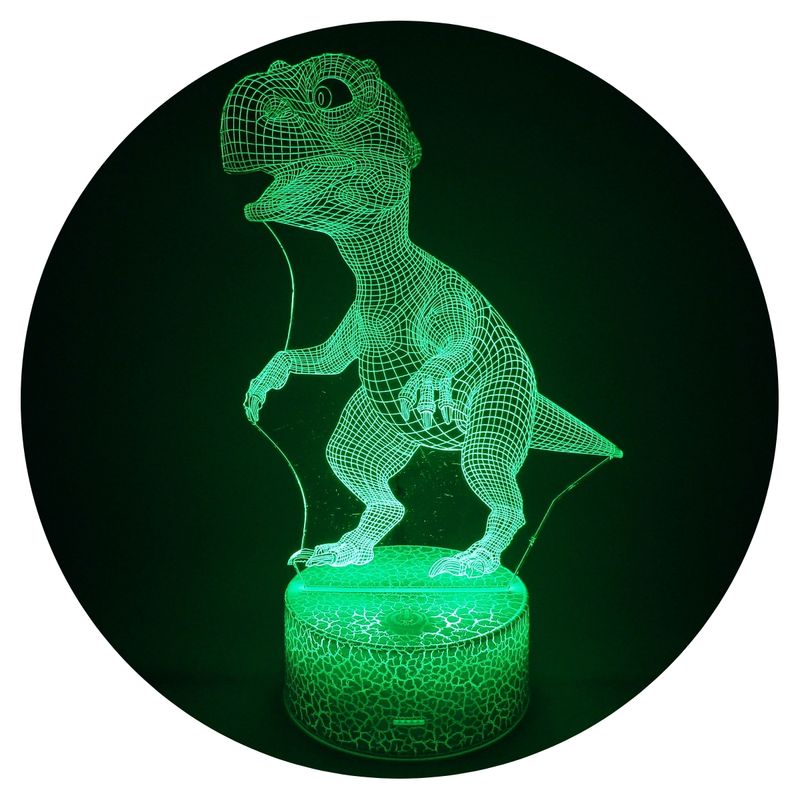 3DILUTION - Lámpara Escritorio 3d Dinosaurio Rex Base Agrietada